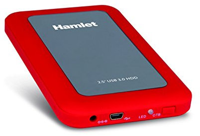 Hamlet HXD25U3MRD - Box per Hard Disk SATA, USB 3.0 da 2.5 (colore Rosso)