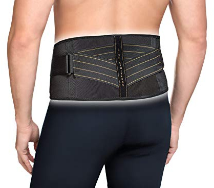 Copper Fit Pro Back Support, Black with Copper Trim, Large/X-Large, Unisex Waist Size 39”-50” (CFBACK)