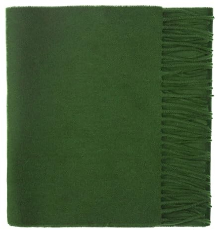 Shepherds Land 100% Lambswool Plain Scarf, Olive