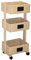 COOK CONCEPT Servierwagen mit Rollen, 3 Körbe, geflochten, Haus und Bazar Aufbewahrung für Küche, Holz, Paulownia, Beige, 36,5 x 27 x 79 cm