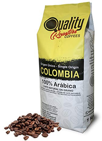 Café en grano natural. 100% Arabica. Origen único Colombia, Tostado artesanal. Tueste Medio. 1Kg