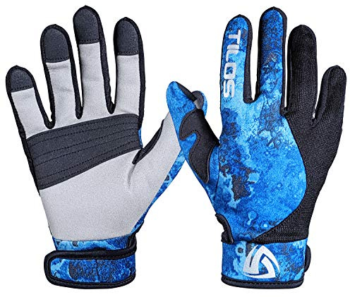 Tilos 1.5mm Tropical Dive Gloves Stretchy Mesh with Amara Leather for Snorkeling, Kayaking, Water Jet Skiing, Sailing, Scuba Diving, Rafting