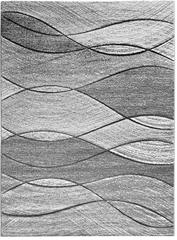 SrS Rugs® Impulse - Area Rug for Living Room, Bedroom, Hallway Runner Rug - Abstract Geometric Design - Provides Home with Comfort and Warmth (Grey, 80cm x 150cm)