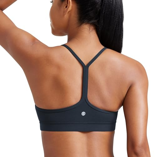 CRZ YOGA Butterluxe Y-rygg sport-BH:ar | Lätt stöd, Avtagbara kuddar, Yoga, Extremt mjuk, Rund halsringning, Spaghettiband, För kvinnor