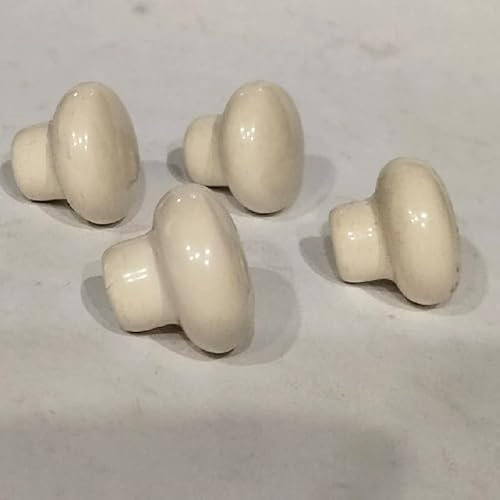 VRX POMELLO MANIGLIA POMOLO PER MOBILIO COLORE AVORIO H. 18 D. 11.5-21 MM 4 PEZZI