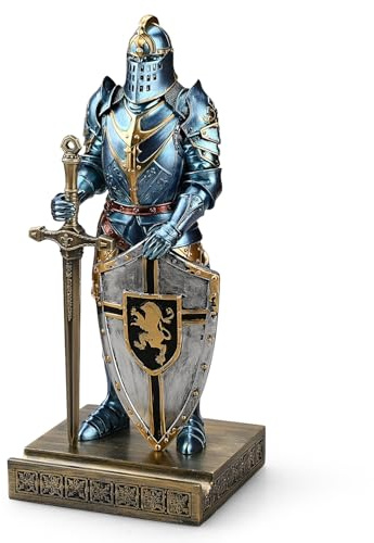 HDMbigmi King'S Guard Accesorios de Escritorio, Adorno de Caballero Estatua para, Soporte para bolígrafos, pisapapeles para Oficina y hogar (Azul)