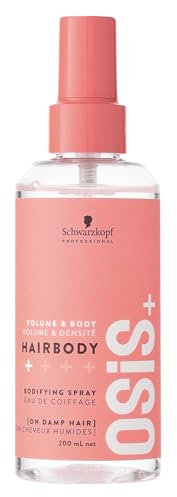 Schwarzkopf Professional OSiS Hairbody Volume Spray Non Aerosol Spray Distribution Subtle Grip Without Stickiness Eases Detangling Combability Heat Protection Light Hold 200 ml