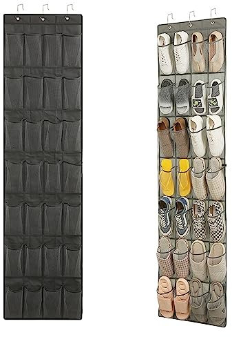 NEUSID Organizer über der Tür für Schuhe, 28 Taschen Hängende Schuhgestell Aufbewahrungstasche Hängend Multifunktionale Hängeorganizer Schuhaufbewahrung Schuh Organisierer, Grau