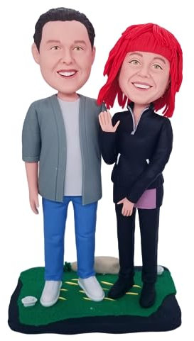 mydedor Individuelle Wackelkopf-Figur, individuelle Puppe für Paare, hochwertiger Polymerton, handgefertigt, personalisierbar, Skulptur, Geschenk für Valentinstag, Hochzeit, Antrag, Jahrestag