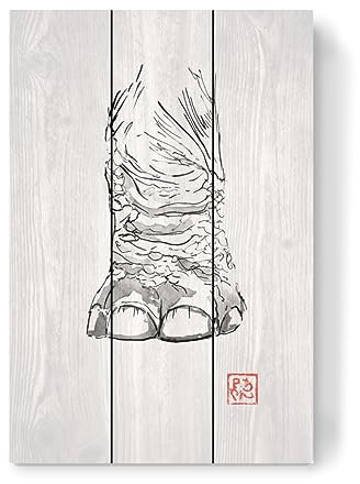artboxONE Holzbild 45x30 cm Tiere Elefantenfuß von Künstler péchane