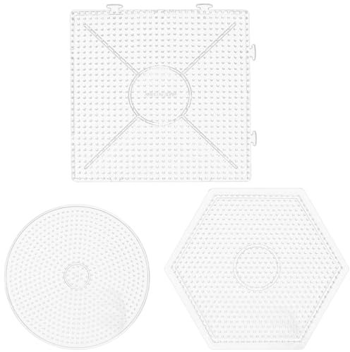 LNQ LUNIQI Bügelperlen Platten Bügelperlen Runde Platte Kunststoff Bügelperlen Runde Steckplatte Transparente Steckplatten Bausätze Bügelperlen Platten Quadrat