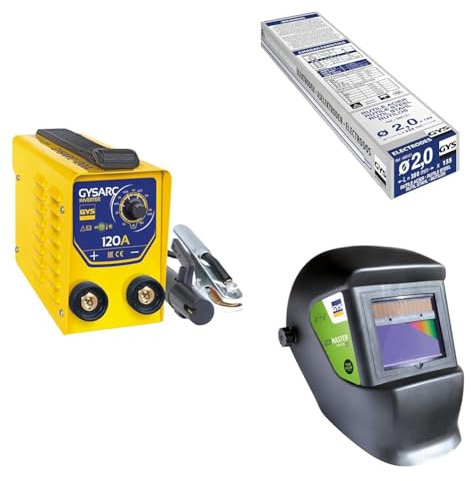 GYS - GYSARC 120 - Poste à souder - Inverter - MMA - Ø 1,6 à 3,2 mm - 230 V + ELECTRODES Rutiles Acier Ø 2 E6013 - ETUI de 155 - CONSOMMABLE Soudure Arc/MMA & Masque de Soudage LCD MASTER 11