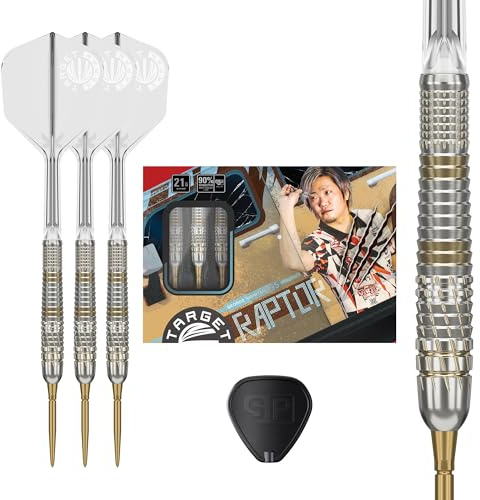 Target Japan Prime Series Raptor G5 90% Tungstène K-Flex Swiss Point Ensemble de fléchettes à Pointe d'acier, 21G | Joji Nishitani KFlex Dart Flight, Pointes Swiss Storm, Pointes de fléchettes