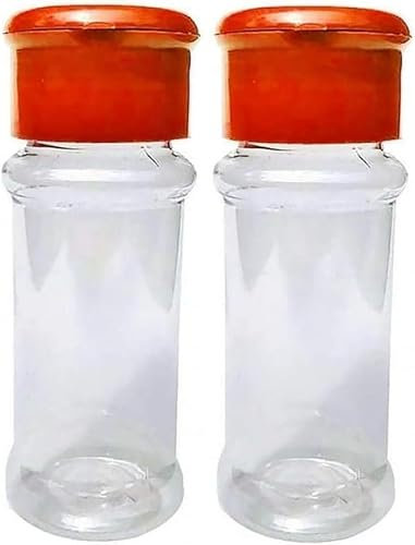 2 Pcs Clear Small Plastic Salt Pepper Shaker Seasoning Jar Vinegar Cruet BottlePot Kitchen Accessories,alt Container,Convenient Clear Spice Dispenser Salt Shakers，Travel Salt and Pepper Shakers
