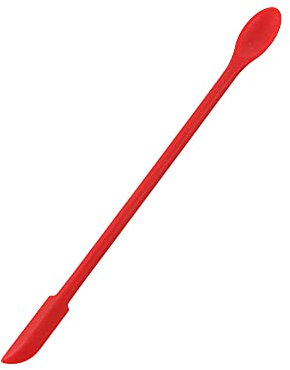 1/3 mini spatole in silicone morbido per barattoli di torte e creme, cucchiaini per vasetti, crema burro, accessori da cucina in morbido silicone (rosso piccolo)