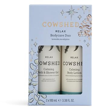 Cowshed Relax Bodycare Duo - 100ml - Vegan Body Wash for Women & Men | Paraben-Free Body Luxury Bath Sets | Lavender Bath Lotion - Relaxing Bathing Gift Set for Women