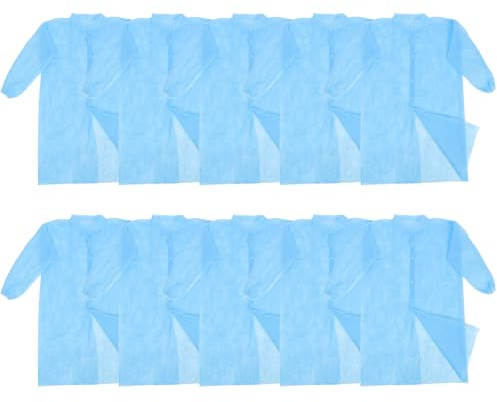 HOODANCOS 10 Tute da Laboratorio Monouso Non Tessuto con Bottoni Tute Protettive Leggere e Traspiranti per Uomo e Donna Abbigliamento Usa e Getta per Ambienti di Laboratorio Taglia 3XL