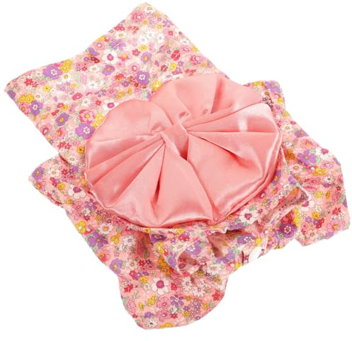 Cabilock Kimono Japonerie pour Chien en Tissu Rose avec Petite Fleur, Facile à Enfiler et Fermeture Simple, Chiots Lors des Séances Photo