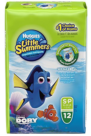 Huggies U1833930 Swim Diaper Pannolini, Taglia 3-4, 7-15 kg, 12 Pezzi