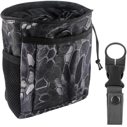 Drawstring Highend Rock Climbing Chalk Bag with a Carabiner Different Pockets for Climbing Bouldering, Gymnastics, Gym Pouch, Cross Fit and Lifting 1pcs (Black Camouflage)