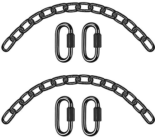 BeneLabel 2Pcs 28 inch Black Heavy Duty Hanging Chains with 4 Carabiners