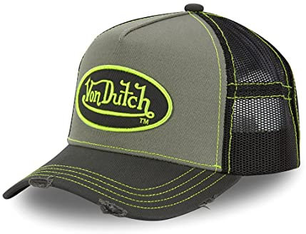 Von Dutch Tracker Kappe Herren Luftiges Netzgewebe, Cap Herren, Perfekter Halt, Atmungsaktiv, Grün, Einheitsgröße