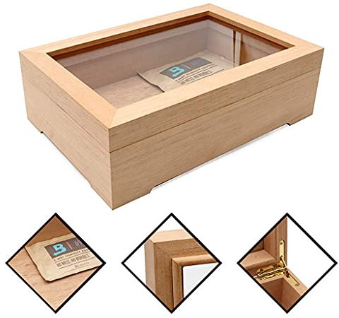 Barware Cigar Box Mellow Cigar Box Wooden Cigar Box Cigar Cabinet Large Capacity Cigar Box Moisturizing Box Simple Cigar Cabinet High-end Smoking Set Imported Cigar Multi-zone Storage Hygrometer Cooki