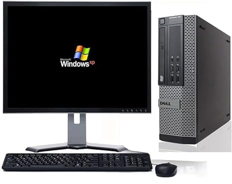 Poste Windows XP 32 bits DELL Ordinateur de bureau avec moniteur 19 LCD VGA INTEL CORE 2 DUO/Port COM/DVD/WI-FI/USB / 4 Go Ram / 500 Go Disque dur / (certifié reconditionné)