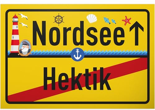 DankeDir! Nordsjön semester – skylt plast 30 x 20 cm – festdekoration, presentidé, kollegor, vänner, fest, present, dekoration – dörrskylt, väggdekoration, ordspråk, roligt ordspråk, födelsedagspresent