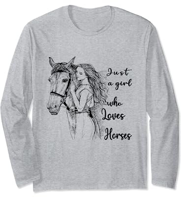 Solo una ragazza che ama i cavalli Equitazione Amante dei cavalli Maglia a Manica