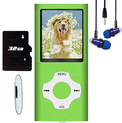 Hotechs MP3-Player/MP4-Player, MP3-Player mit 32 GB Speicherkarte, schlankes Design, digitales LCD-Display, 4,6 cm (1,8 Zoll) Display, FM-Radio