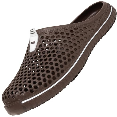 SAGUARO Chaussures de Jardin Homme Femme Chausson Douce Anti-Slip Pantoufle Extérieur Intérieur Chaussons 40EU Marron