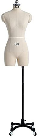 asdchZen Maniquí De Sastre Femenino, Torso De Maniquí De Costura Femenino con Rueda Fijable, Maniquí De Modista De Medio Cuerpo para Mujer, Altura Ajustable: 150-180 Cm (XX)