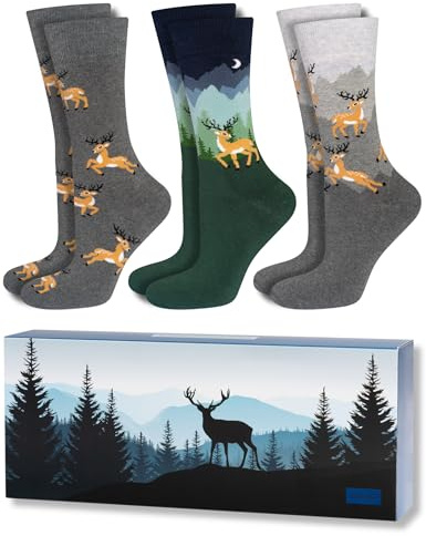 soxo Abenteuer Socken In Geschenkbox Lustige Geschenke Für Männer Herren Baumwolle Set Bunte Socks 40-45 Frottee Adventure 3 Paar