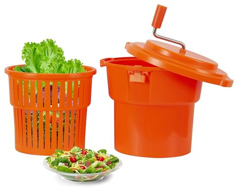 Hakka Commercial Salad Spinner 10L/2.5 Gal Lettuce Spinner Large Salad Spinner Vegetable Dryer Dryer-Dries Up to 4 Heads of Lettuces