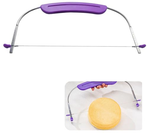 WANTUSHUI Tortenschneider Tortenbodenschneider (Lila),Tortenteiler,Kuchenteiler,Torten Schneidehilfe,Torten Zubehör,Tortenschneider Draht,Cake Cutter,Kuchenboden Schneider