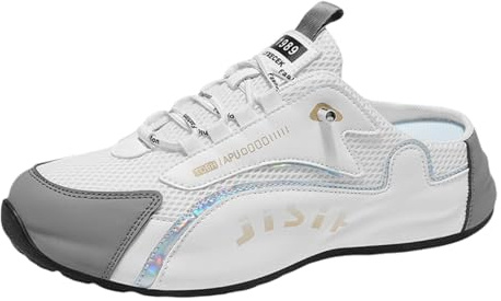 Yummsion Demi-Baskets Mailles Respirante,Chaussures D'ExtéRieur DéContractéEs à Dos Ouvert,Pantoufles De Sport à Enfiler,Gagnez du Temps,Convient pour Shopping,Travail
