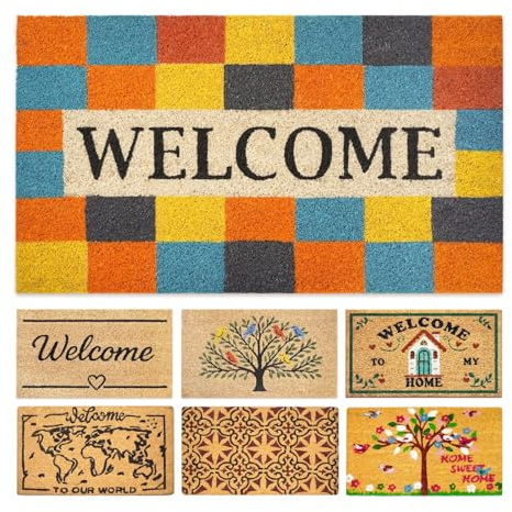 LUA VIKA Zerbino ingresso esterno cocco - Modern Welcome - 40x70 cm - tappeto ingresso esterno casa - zerbino cocco - zerbini moderni e originali