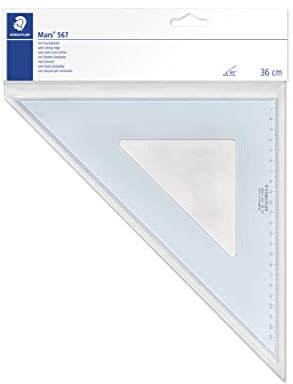 Staedtler Mars- Squadra 45 Gradi per Disegno Tecnico, Squadre da Disegno con Angoli Smussati e Bordo Righello, Squadretta 45 Gradi Resistente per Cancelleria e Materiale Scolastico, Cose per la Scuola