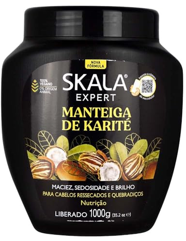 -SKALA EXPERT-Masque/Crème revitalisante/Crème coiffante Lama Negra - 1000ml- 100% VÉGÉTALIEN- Apporte brillance et finition soyeuse aux cheveux.- méthode bouclée appropriée