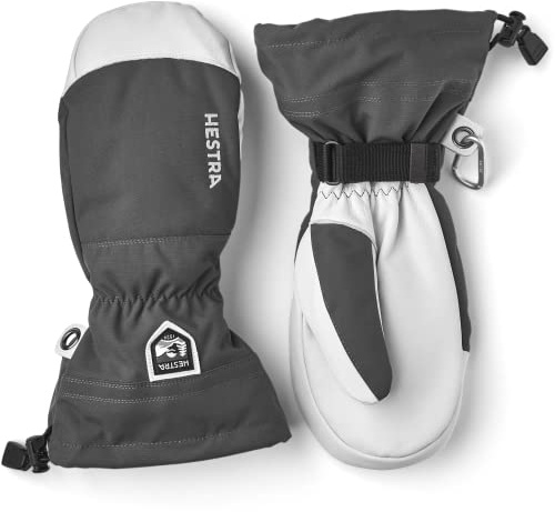 Hestra Army Leather Heli Ski and Cold Weather Mitten,Grey,9