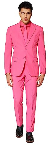 OppoSuits Trajes de Fiesta de Color sólido, Trajes Coloridos para Bailes, Bodas, Despedidas de Soltero, Viene con Chaqueta, Pantalones y Corbata