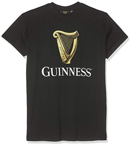 Guinness - T-Shirt - Taille Normale - Col Ras du Cou - Manches Courtes Homme - Noir - Large