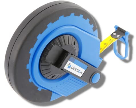 Högert Technik - Maßband aus Glasfaser 30 m - Glasfaser Offenes Rollbandmaß - Bandmaß Fiberglas - Skala - stoßfestes Gehäuse