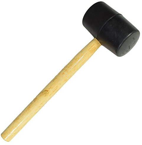 16 oz Schwarz Gummihammer Nicht färbend mit Holzgriff Welle Pflöcke