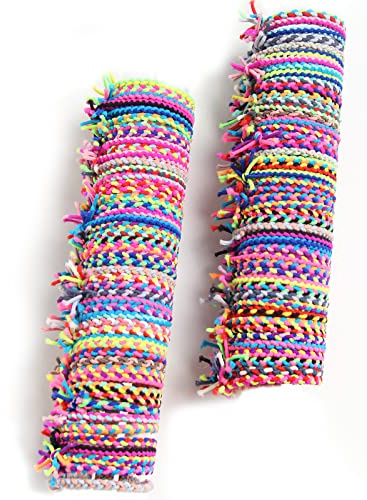 Braided Elastic Hair Ties Hair Ropes Rubber Bands Ponytail Holder Thick Thin Hair Scrunchies Accessories for Women Girls (Random Color) Pack of 100