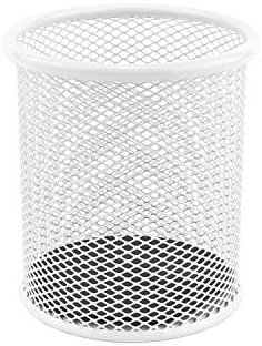 LEVIATAN Metall Stifteköcher - Stiftehalter rund aus Drahtmetall - Mesh Multifunktions Becher für Kugelschreiber - Stifte Halter für Büro/Schule Ø91 mm, Perlmuttfarben