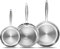 DELARLO Whole Body Tri-Ply Stainless Steel Frying Pan set, 8”/10”/12” Cooking pans, Kitchen Cookware Set, Fast Heating Chef's pan with Ergonomic Handles, Suitable for All Stove