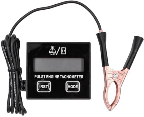 POFET Digital varvräknare Induktiv varvräknare med timräknare batteri Utbytbar för motorsågar gräsklippare och motorcyklar