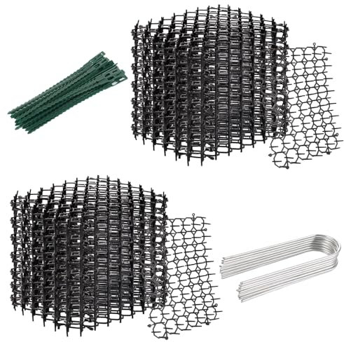 MUXHEL 20 Stück 15 x 20cm Dornengitter Gegen Katzen, Kunststoff Dornengitter Katzenabwehr Matte mit 8 Spikes, Schwarz Tierabwehr Katzenschreck Katzengitte für Hunde, Katzen Garten